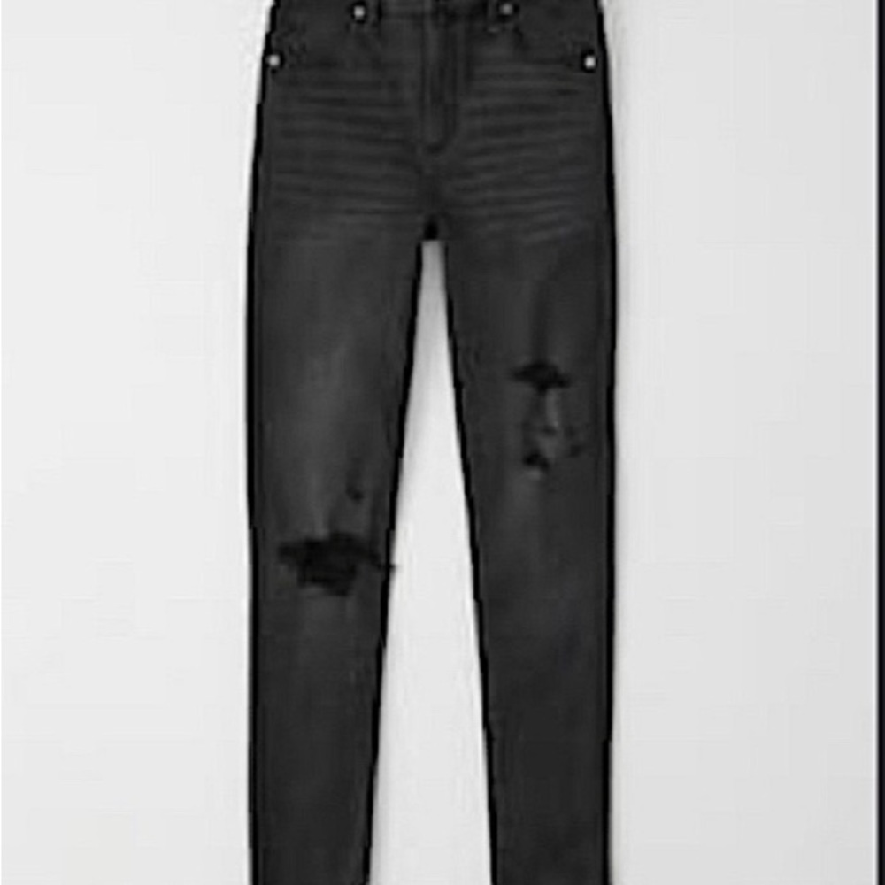 Abercrombie & Fitch Charcoal Ripped Skinny Jeans 26/2
